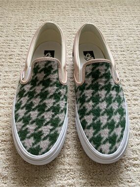 Vans Houndstooth SAMPLE Slip-On - Green/White NEW